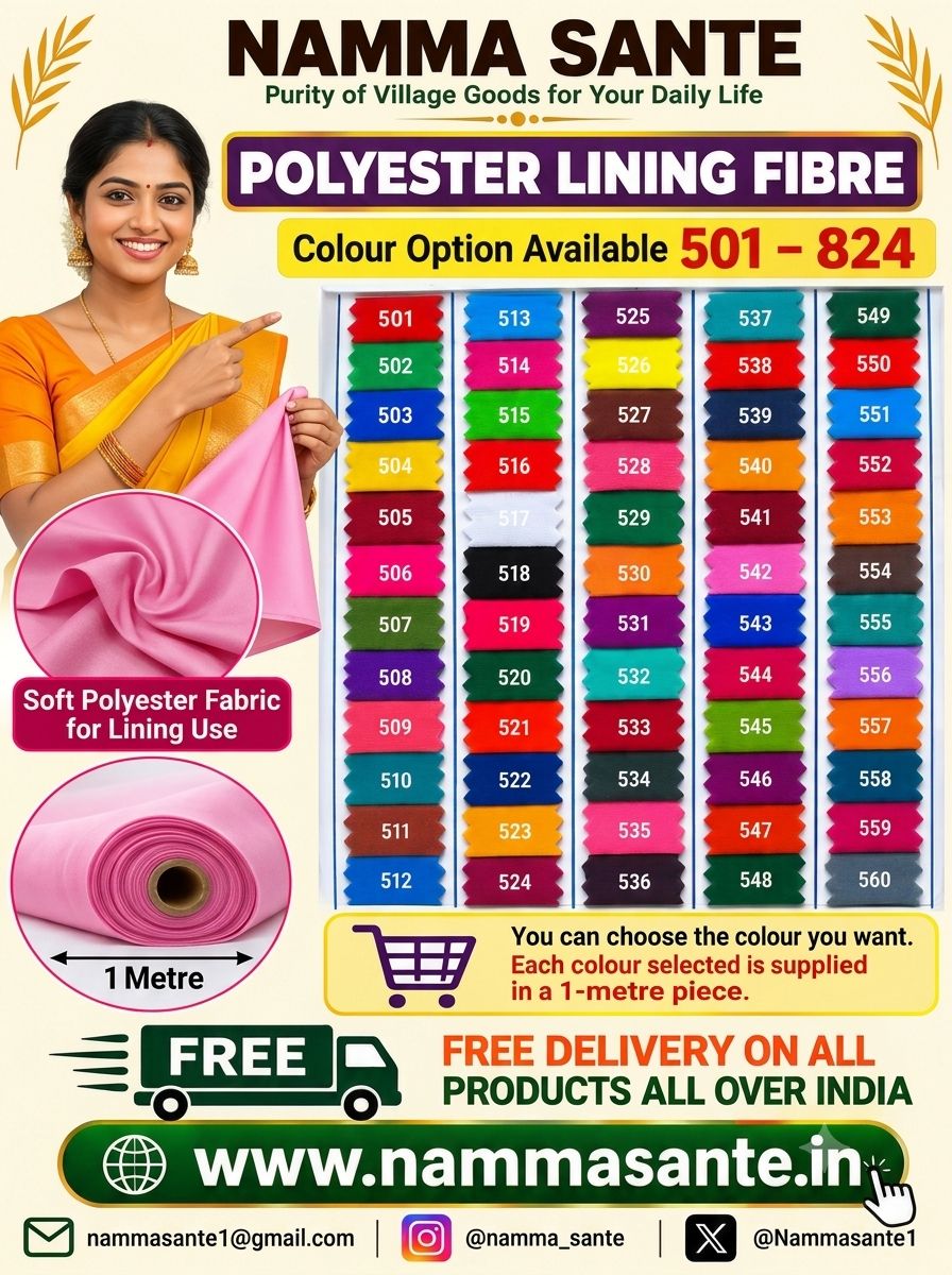 1meter All Polyester Lining Fibre – Colour Options 501–599