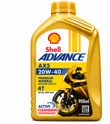 Shell Advance AX5 20W-40 4T Premium Mineral Motorcycle oil 900ml