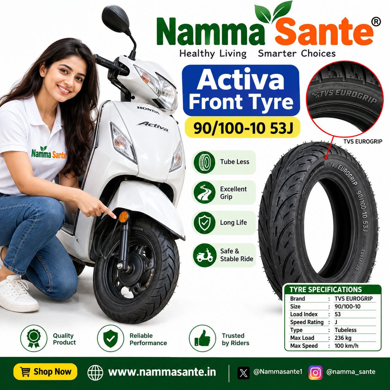 TVS Eurogrip Activa Front Tyre