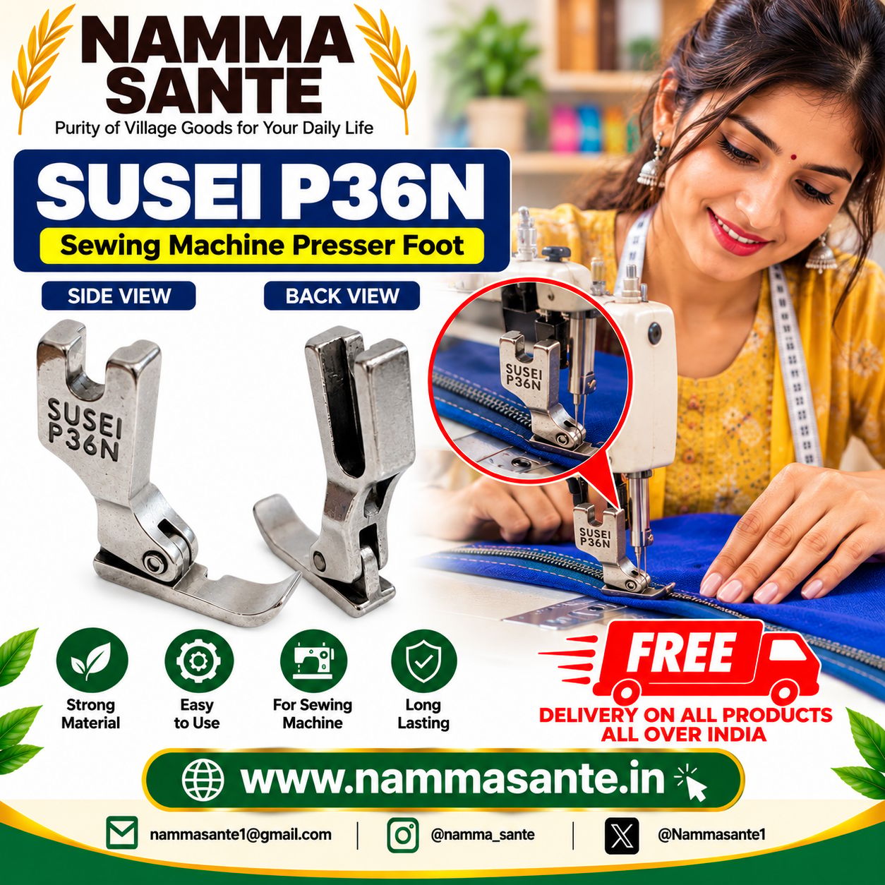 SUSEI P36N Sewing Machine Pressure Foot