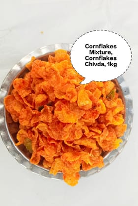 Cornflakes Mixture, Cornflakes Chivda, Masala Corn Mix, Makai Flakes Namkeen, Crispy Cornflakes Snack 1kg