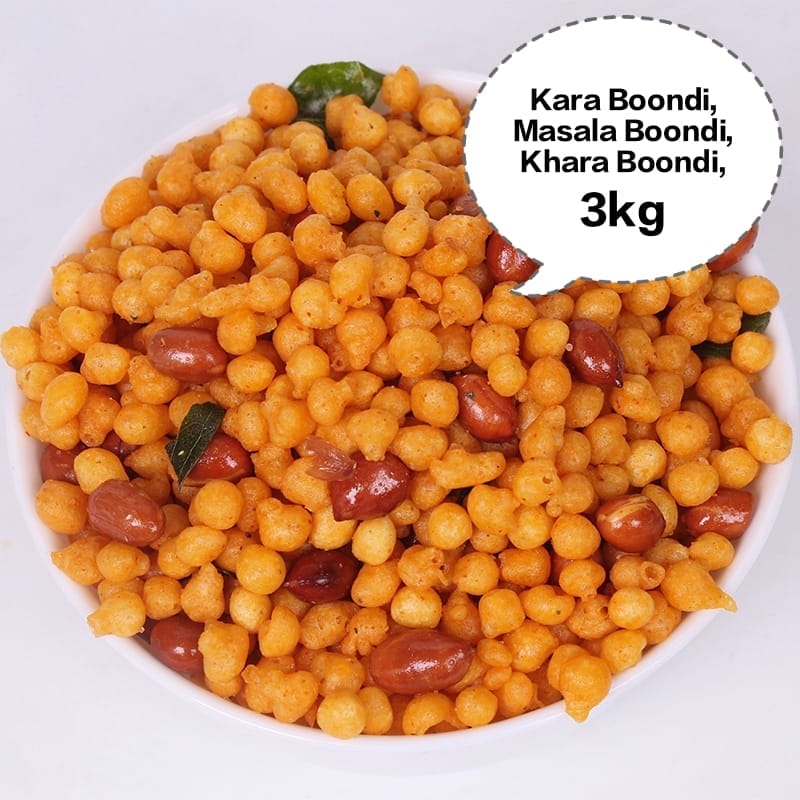 Kara Boondi, Masala Boondi, Khara Boondi, Spicy Boondi, Tikha Boondi 3kg