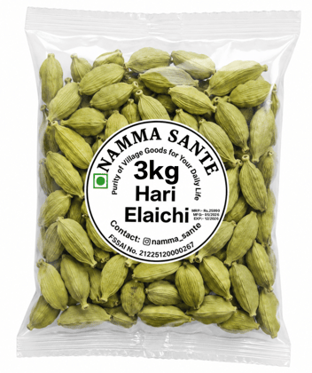 Hari Elaichi, Green Cardamom, Choti Elaichi, Cardamom Pods, Premium Cardamom 3kg