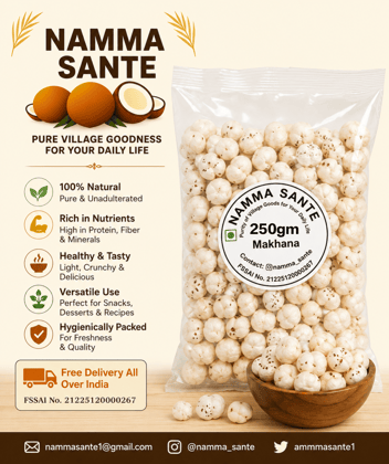 Makhana, Fox Nuts, Lotus Seeds, Phool Makhana, Gorgon Nut 250gm Makhana, Fox Nuts, Lotus Seeds, Phool Makhana, Gorgon Nut 250gm