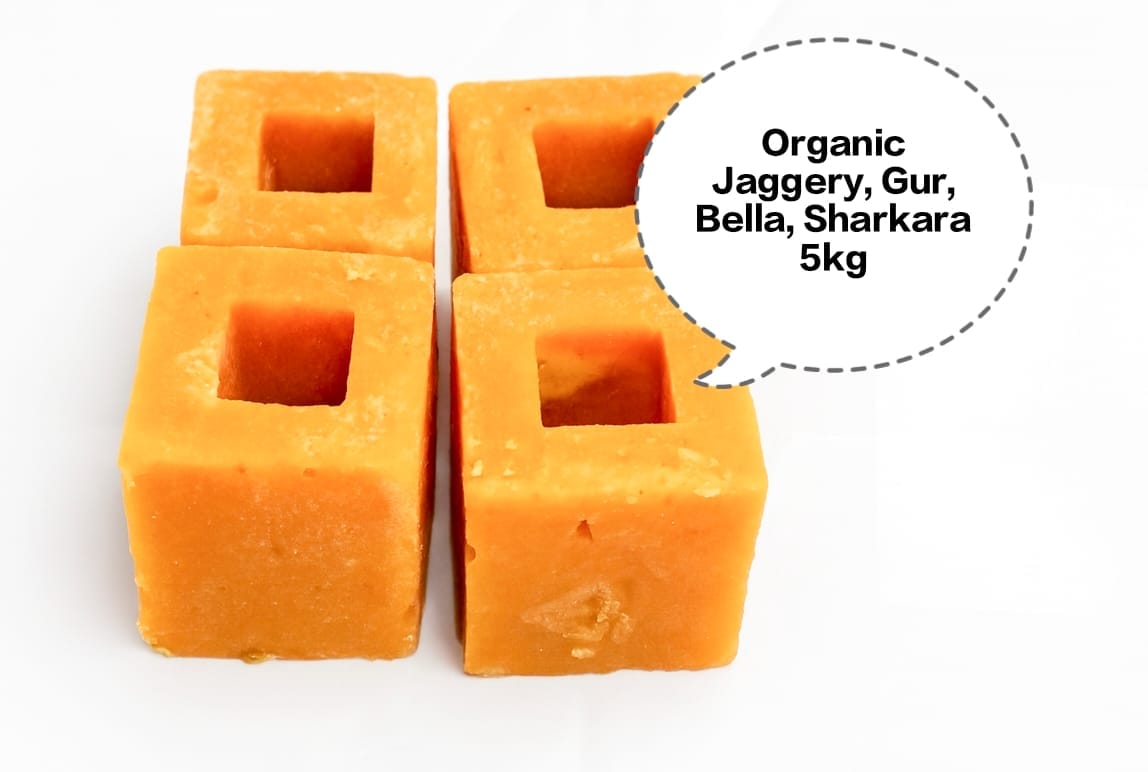 Organic Jaggery, Gur, Bella, Sharkara, Chakkarai 5kg