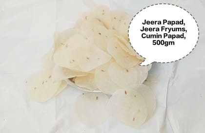 Jeera Papad, Jeera Fryums, Cumin Papad, Jeera Papad Fryums, Indian Jeera Papad 500gm