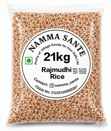 Rajmudhi Rice, Rajmudi Rice, Rajamudi Rice, Traditional Red Rice, Heritage Rice 21kg