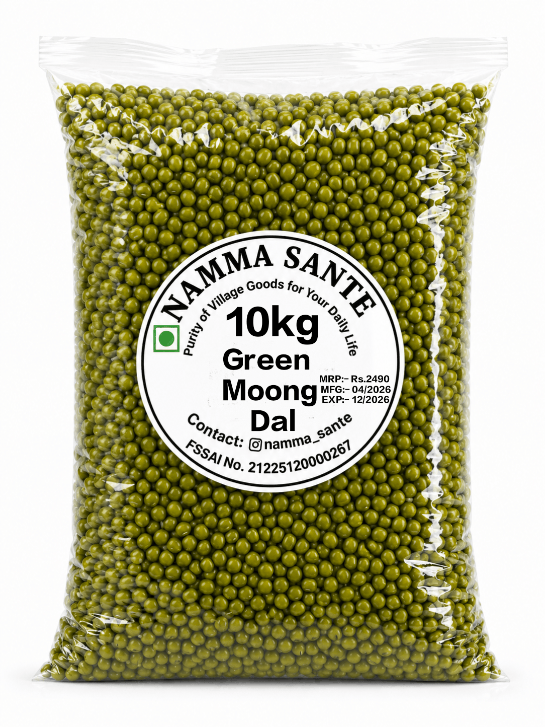 Green Moong Dal, Sabut Moong, Whole Green Gram, Hari Moong, Mung Bean 10kg