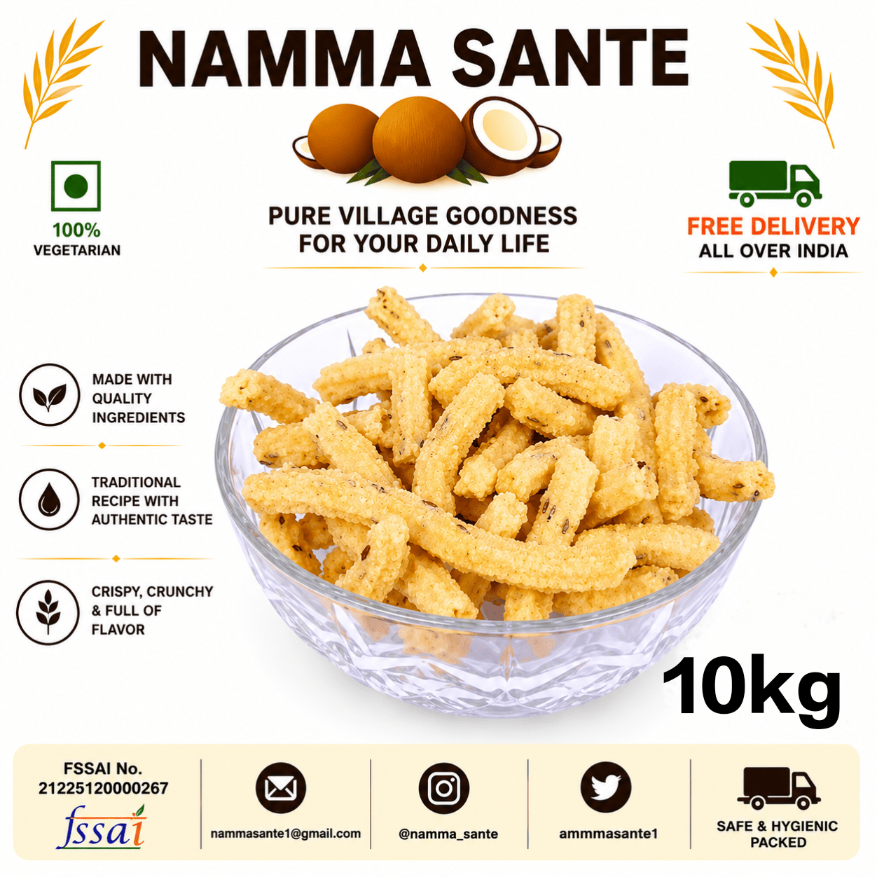 Chakli, Plain Chakli, Butter Chakli, Murukku, Rice Chakli 10kg