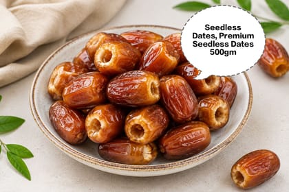 Seedless Dates, Premium Seedless Dates, Pitted Dates, Natural Seedless Khajoor, Soft Seedless Dates 500gm Seedless Dates, Premium Seedless Dates, Pitted Dates, Natural Seedless Khajoor, Soft Seedless Dates 500gm