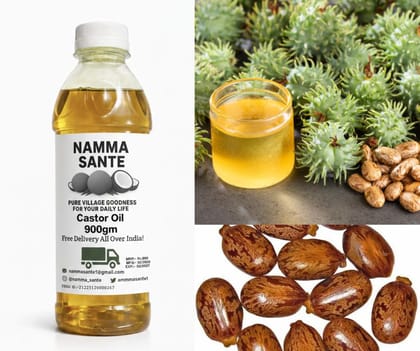 Castor Oil, Erand Oil, Arandi Oil, Castor Seed Oil, Cold Pressed Castor Oil 900ml