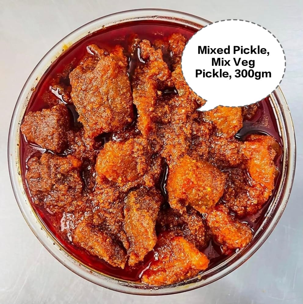Mixed Pickle, Mix Veg Pickle, Pachranga Achar, Punjabi Mixed Achar, Spicy Vegetable Pickle 300gm