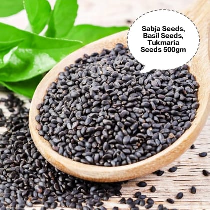 Sabja Seeds, Basil Seeds, Tukmaria Seeds, Falooda Seeds, Sweet Basil Seeds 500gm