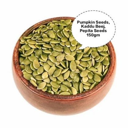 Pumpkin Seeds, Kaddu Beej, Pepita Seeds, Green Pumpkin Kernels, Cucurbita Seeds 150gm