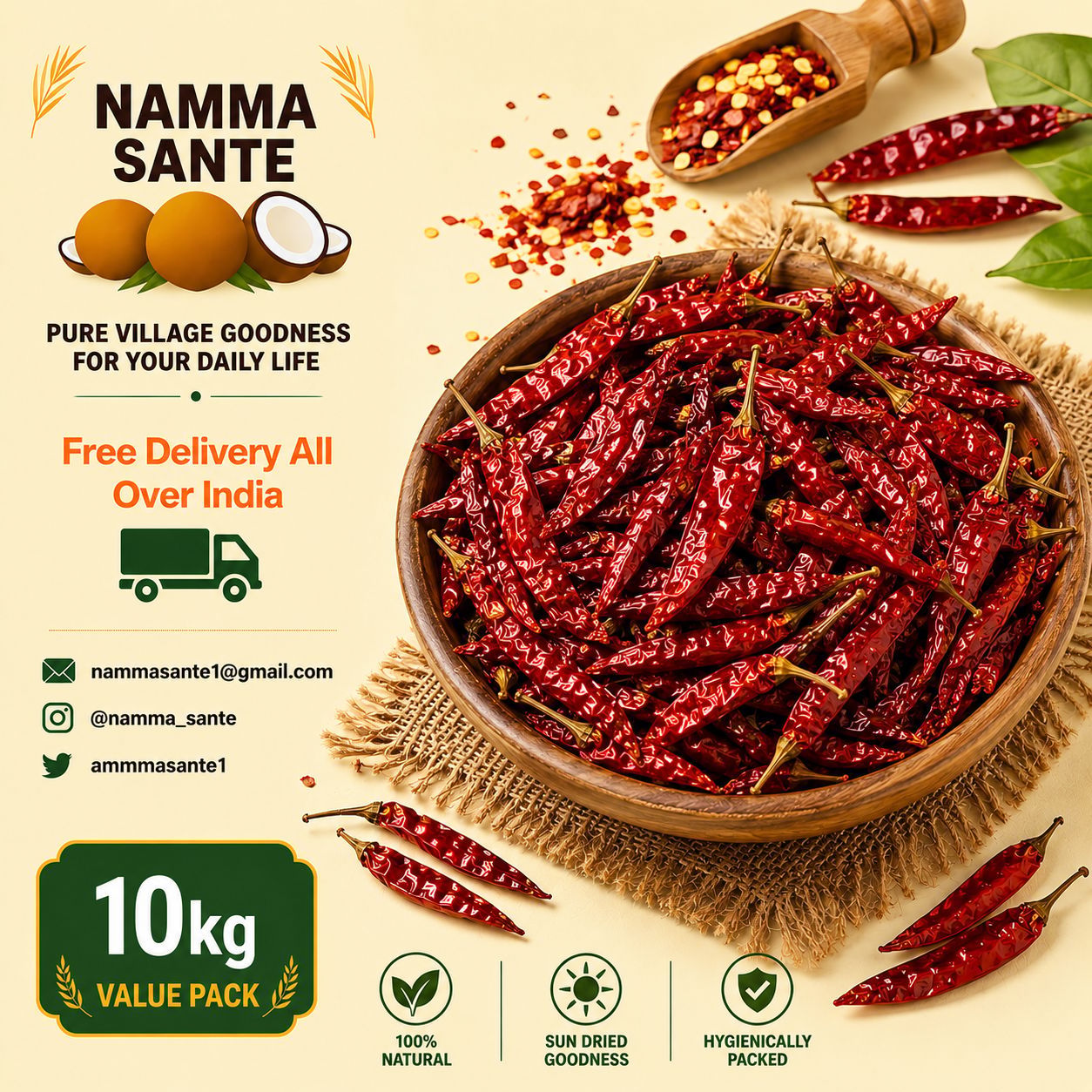 Dry Red Chilli, Sukhi Lal Mirch, Whole Red Chilli, Byadagi Chilli, Lal Mirchi 10kg