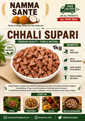 Chhali Supari, Chali Supari, Betel Nut Chunks, Cut Supari, Areca Nut Pieces 1kh