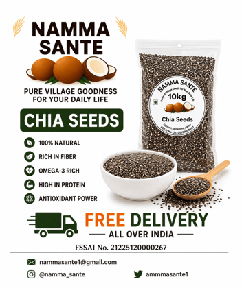 Chia Seeds, Salvia Seeds, Tukmaria Seeds, Mexican Chia Seeds, Superfood Seeds 10kg