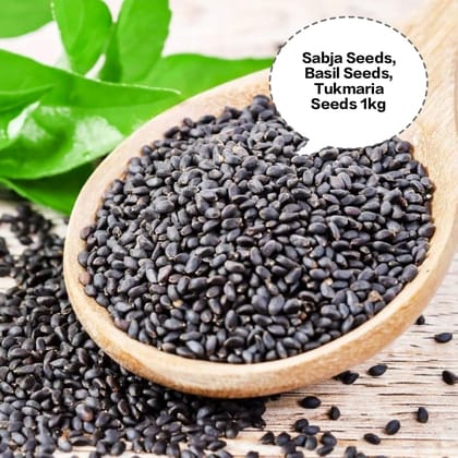 Sabja Seeds, Basil Seeds, Tukmaria Seeds, Falooda Seeds, Sweet Basil Seeds 1kg
