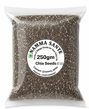 Chia Seeds, Salvia Seeds, Tukmaria Seeds, Mexican Chia Seeds, Superfood Seeds 250gm