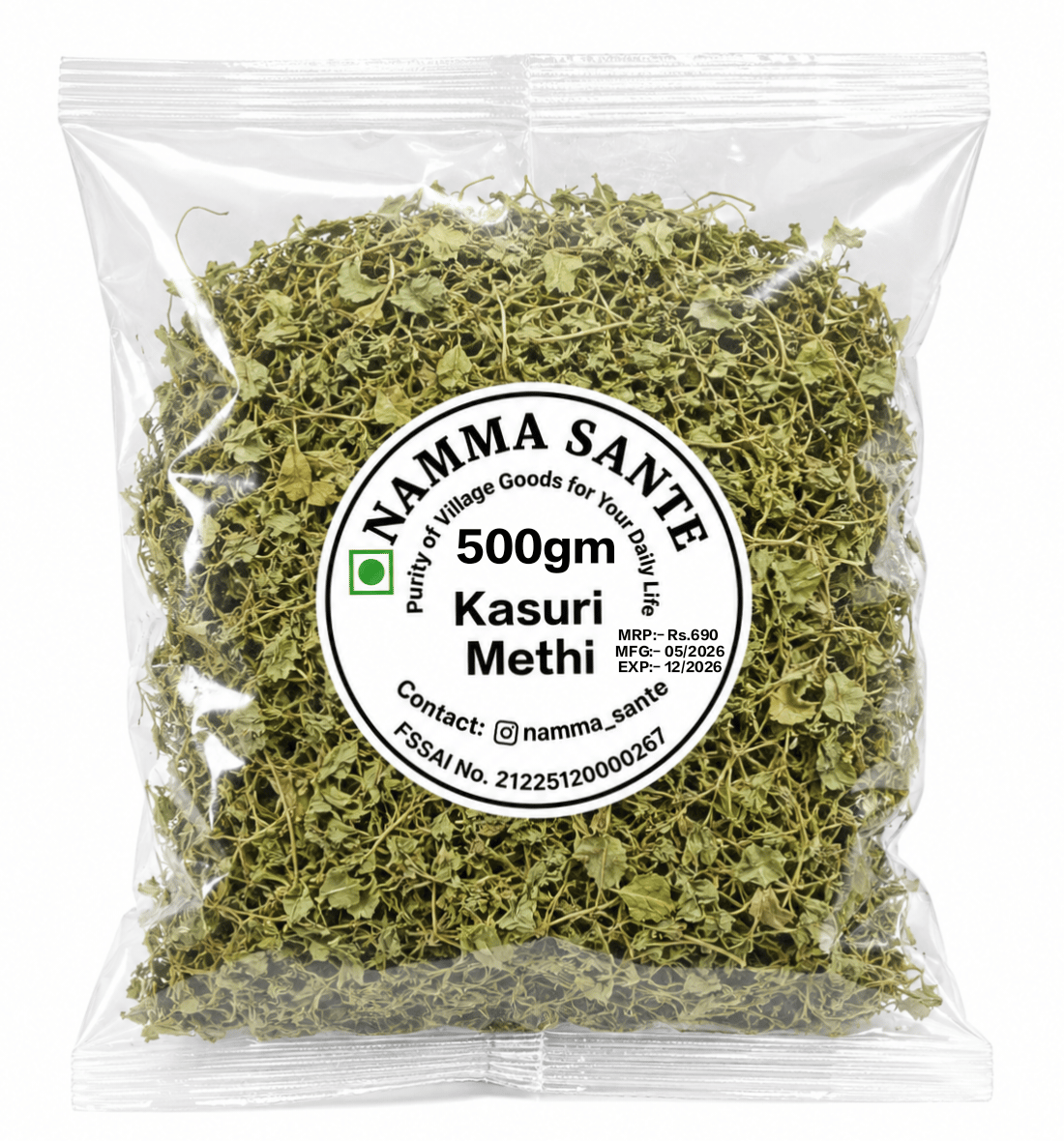 Kasuri Methi, Dry Fenugreek Leaves, Dried Methi Leaves, Kasoori Methi, Methi Flakes 500gm
