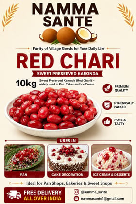 Red Chari, Preserved Karonda, Sweet Karonda, Cherry Chari, Candied Karonda 10kg